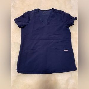 Figs navy blue Casma scrub top size small